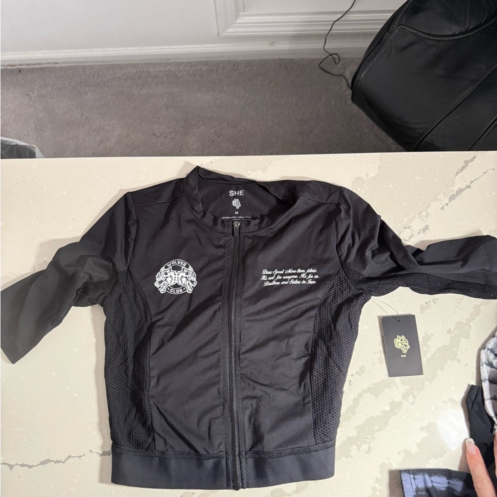NWT Darc Sport Black Fitted Zip Up Cycling Jacket